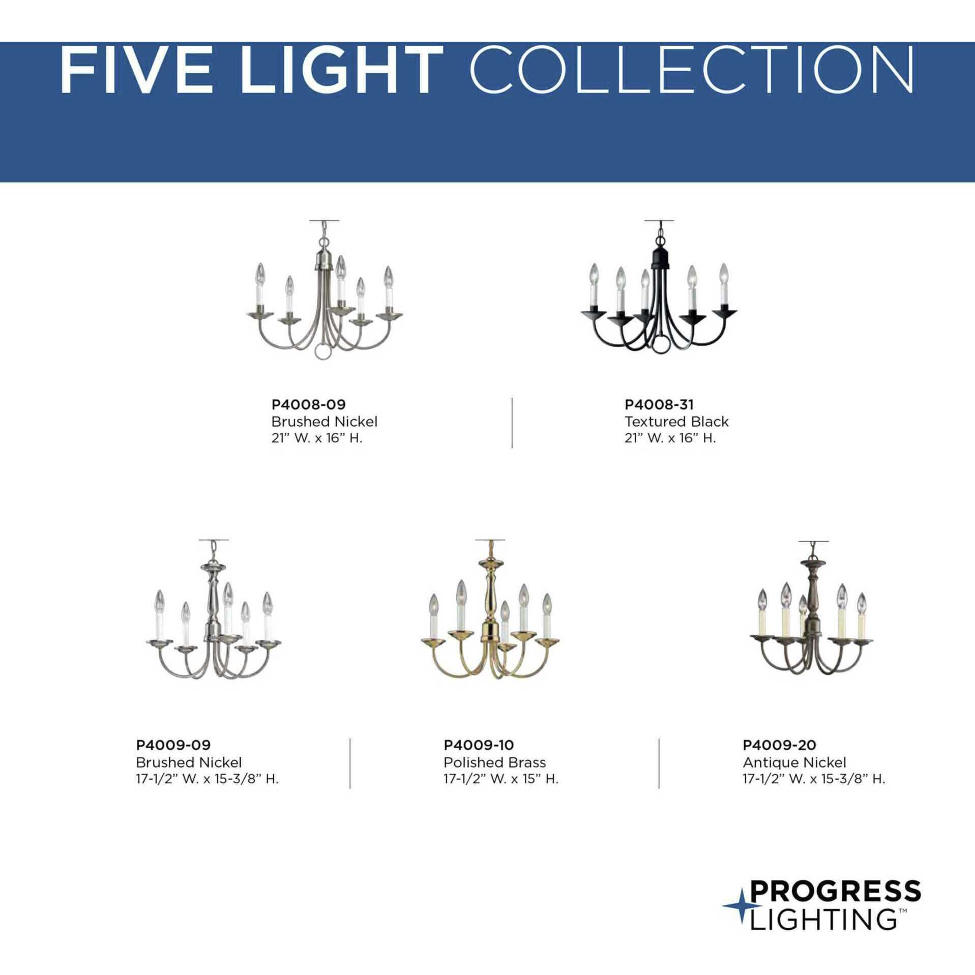 Five Light 5 Light 21 inch Textured Black Chandelier Ceiling Light